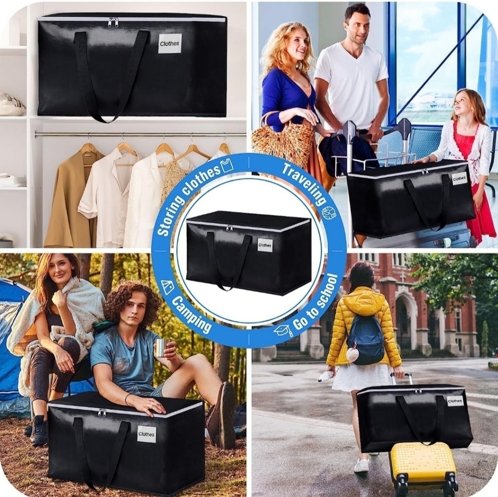 Collapsible Moving Bags- Heavy Duty, Waterproof w/Zippers & Handles 93L … - Picture 5 of 6